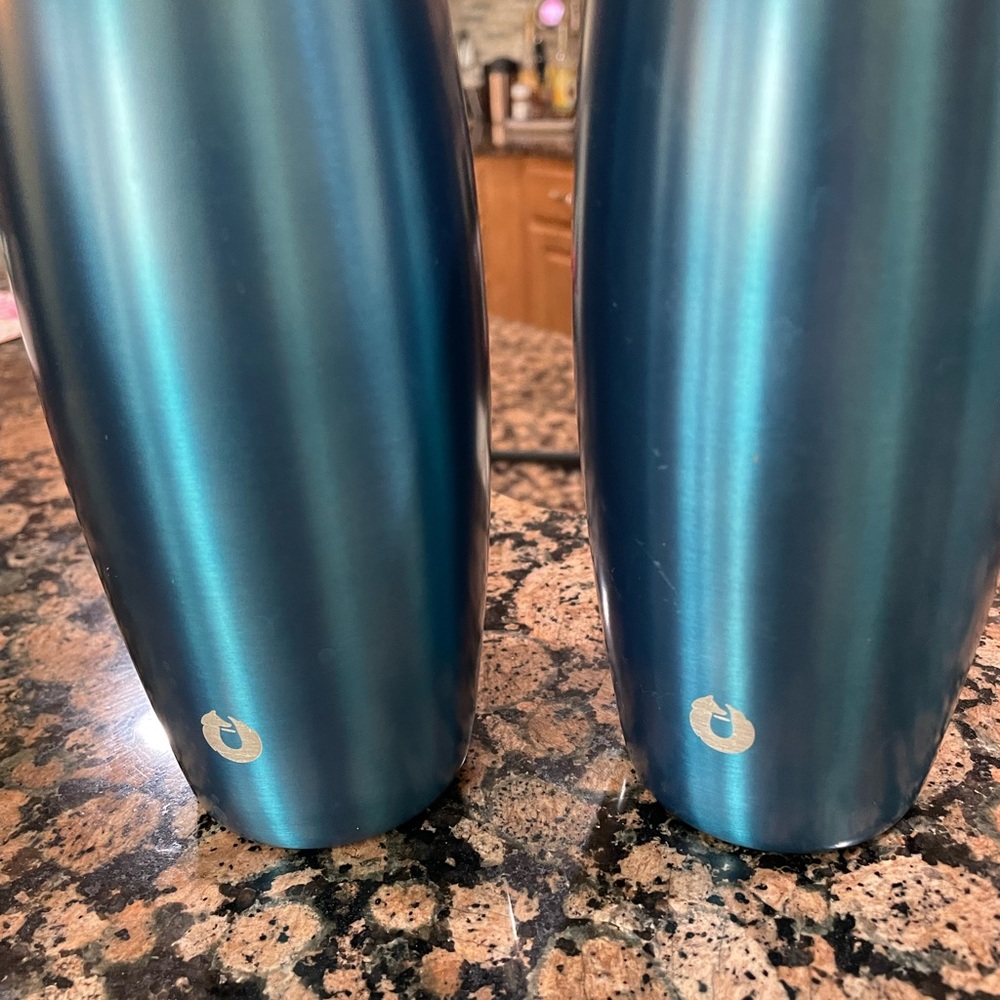 Pair of Stainless Steel Highball glasses